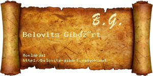 Belovits Gibárt névjegykártya